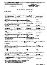 Đề thi kết thúc học kỳ môn Vật lý Lớp 12 - Mã đề 132